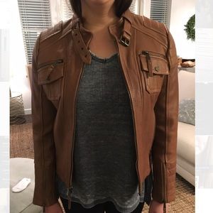 Brown Michael Kors Leather Jacket