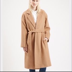 Topshop Longline Belted Coat