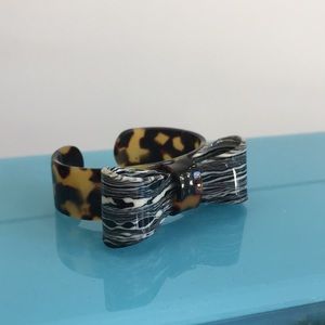 Anthropologie bow cuff acetate bracelet