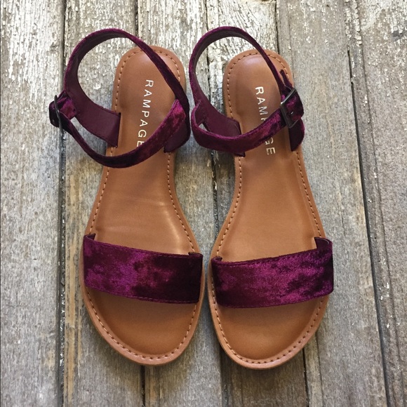 wine colored sandals