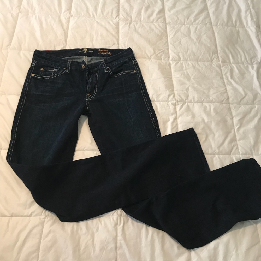 7 for All Mankind Straight Leg Dark wash Jeans