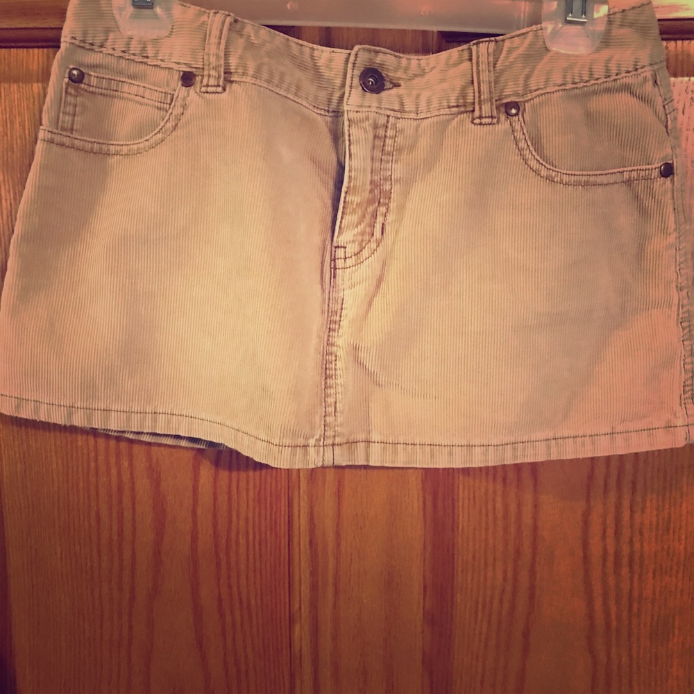Corduroy tan mini skirt