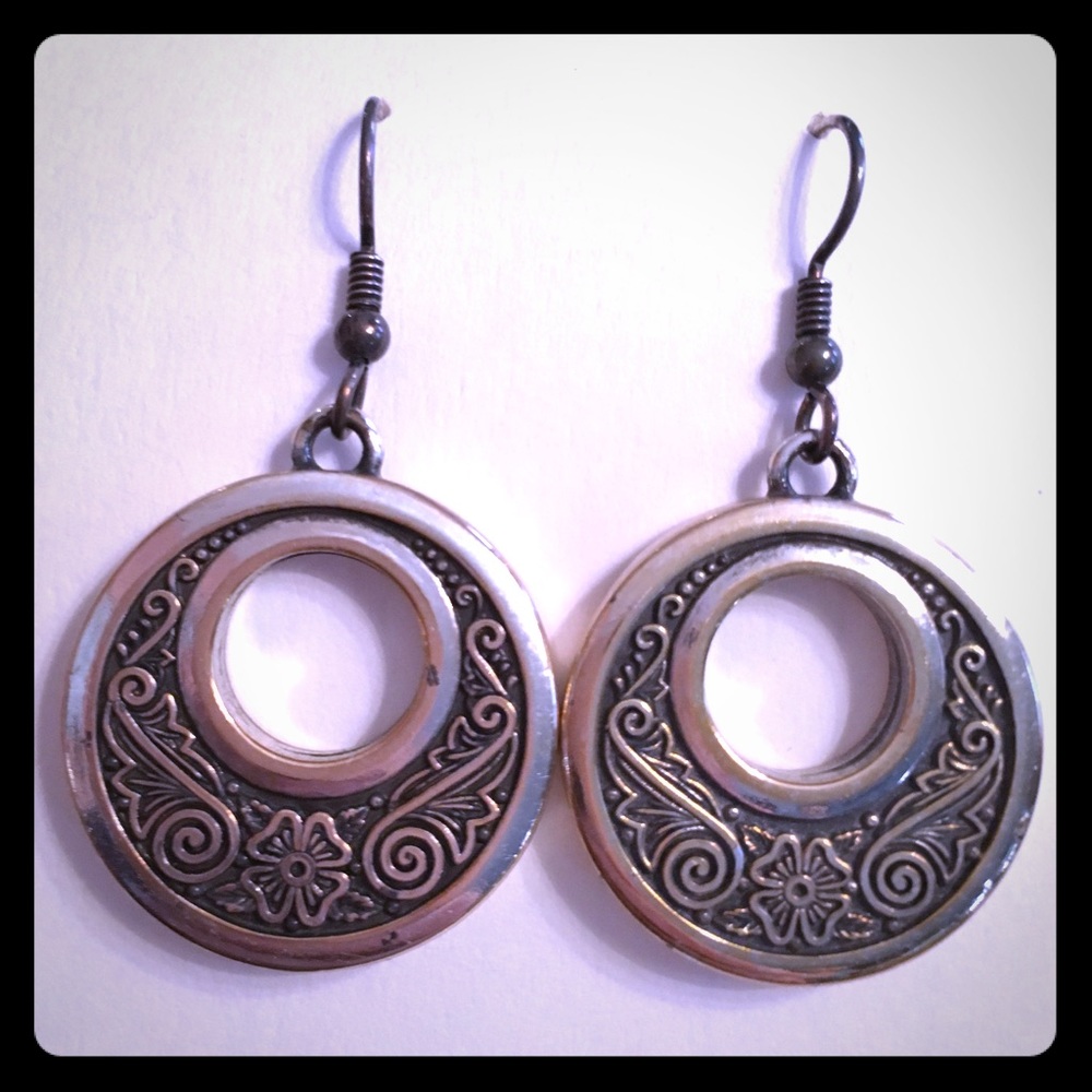 Engraved Brighton sterling silver dangle earrings