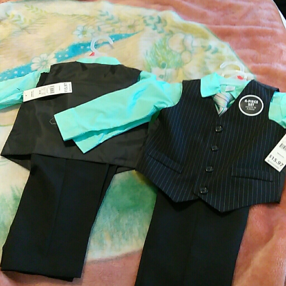 Twins boys, 4pc suit. 2 sets. Priced separately