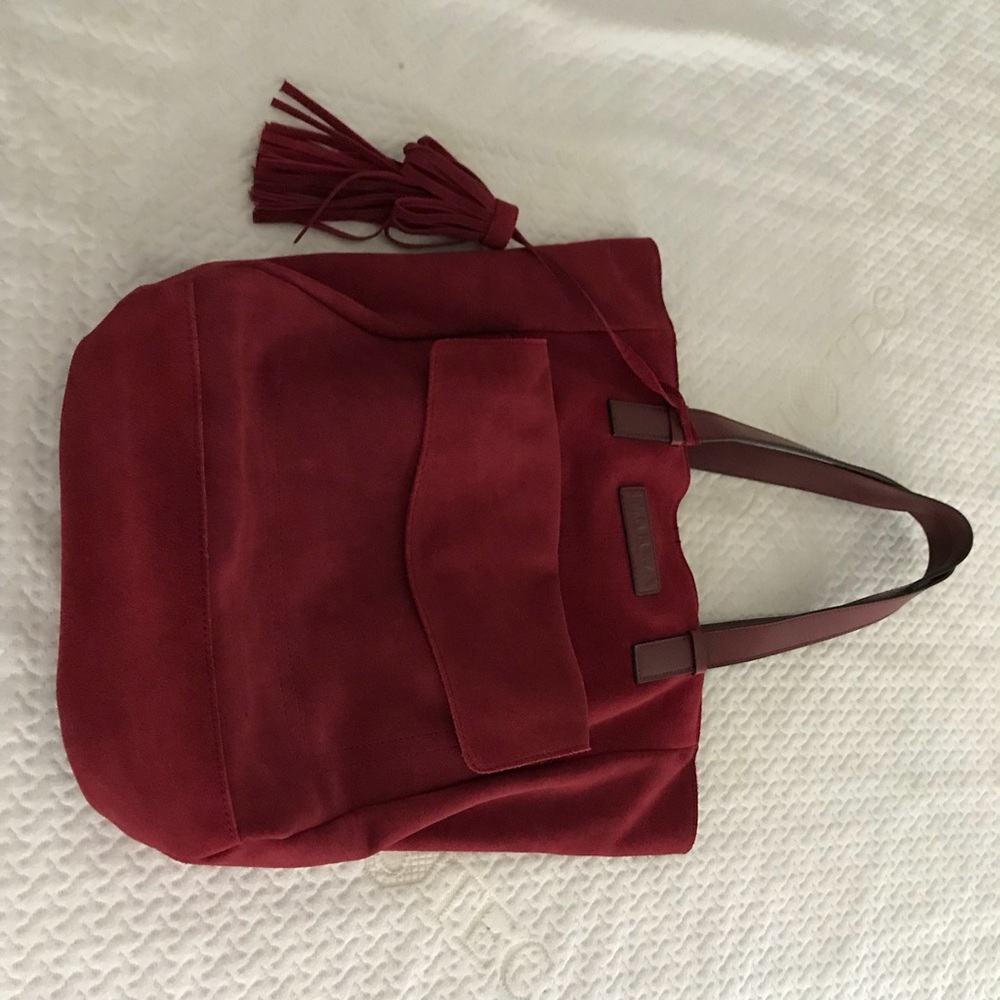 Burgundy Suede M.I.L.A. Bag