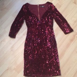Sweetheart Neck Sequin Dress
