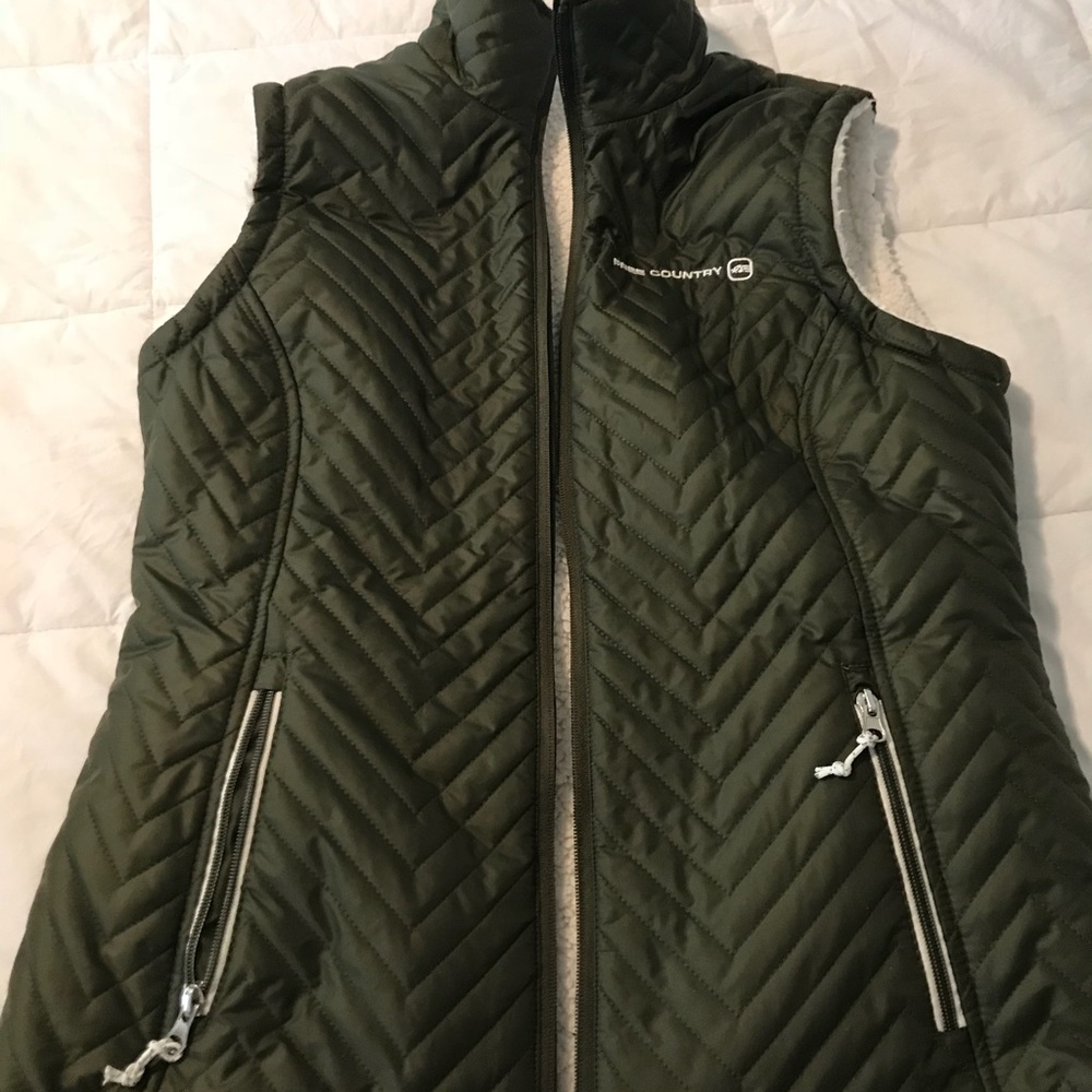 Free Country Hunter Green Puffy Vest. Small