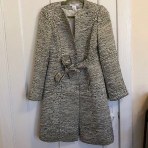 WHBM Striped Black, White, & Gold Trench Coat