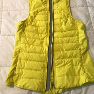 Tangerine Bright Yellow Puffy Vest. XS
