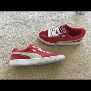 Red Suede Pumas