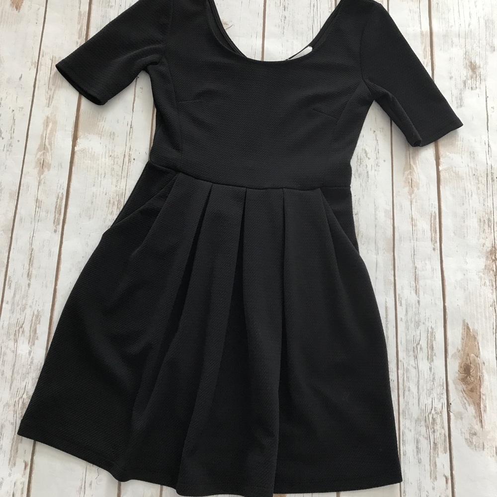 (Sold) Lush - Black Fit-N-Flare Dress, Size XS - Picture 2 of 7