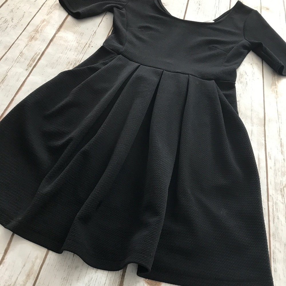 (Sold) Lush - Black Fit-N-Flare Dress, Size XS - Picture 5 of 7
