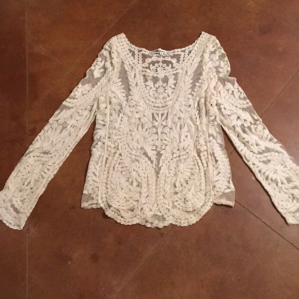 Cream white lace top. Worn 3 times.