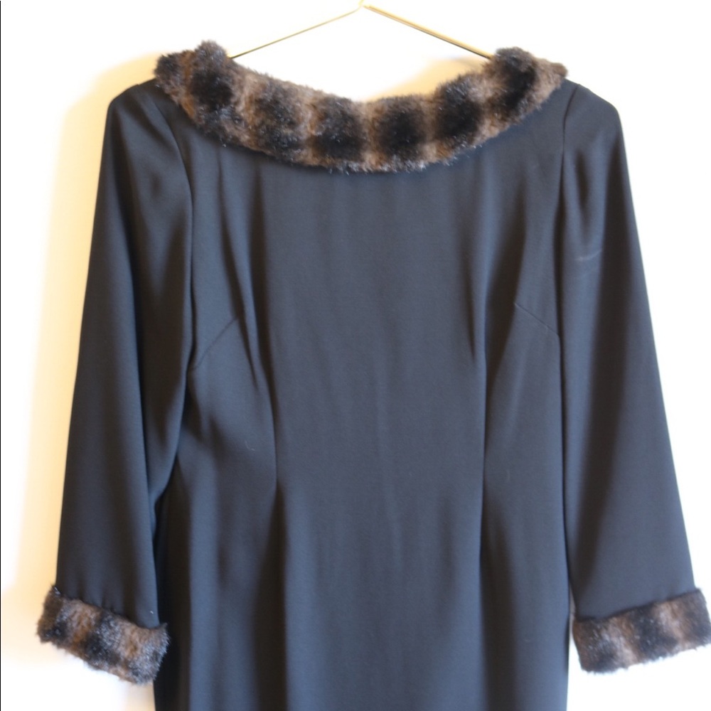 Faux fur holiday dress
