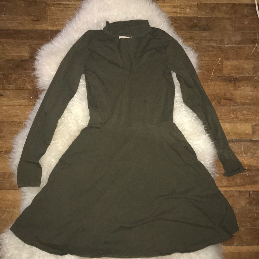 Green skater dress
