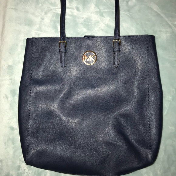 Michael Kors Handbags - Michael Kors Large Purse Dark Navy & Gold Accents