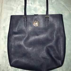 Michael Kors Large Purse Dark Navy & Gold Accents