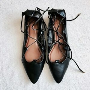 New Old Navy Pointed-Toe Lace-Up Flats for Women