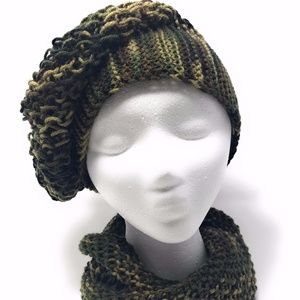 Handmade Slouchy Beanie and Infinity Scarf Set