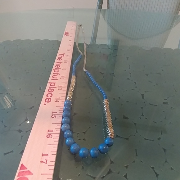 BLUE AND GOLD COSTUME NECKLACE - Picture 2 of 4