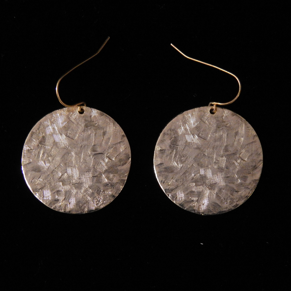 NWT brushed gold disk dangle earring NYCOE27 - Picture 4 of 5