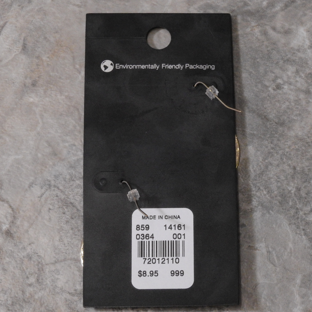 NWT brushed gold disk dangle earring NYCOE27 - Picture 3 of 5