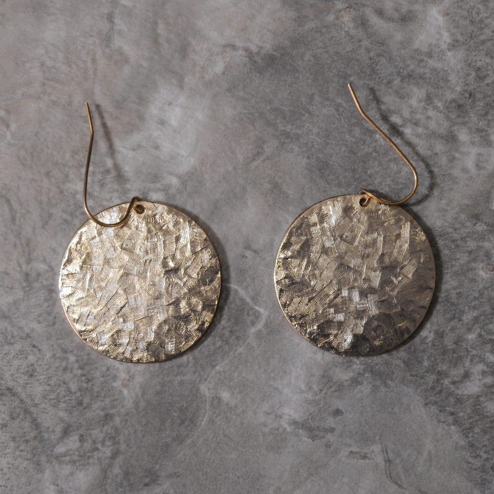 NWT brushed gold disk dangle earring NYCOE27 - Picture 5 of 5