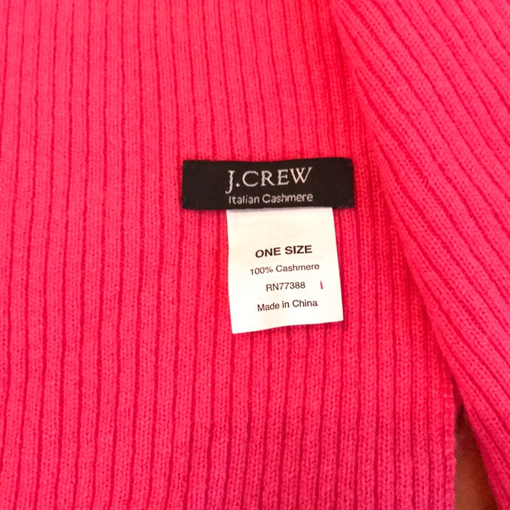JCREW Pink 100% Cashmere hat, scarf and mittens
