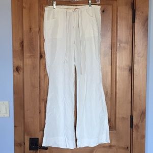 White linen pants