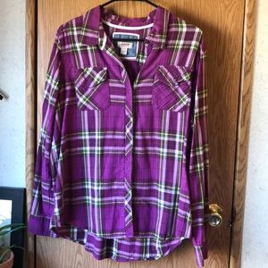 Arizona plaid button up shirt
