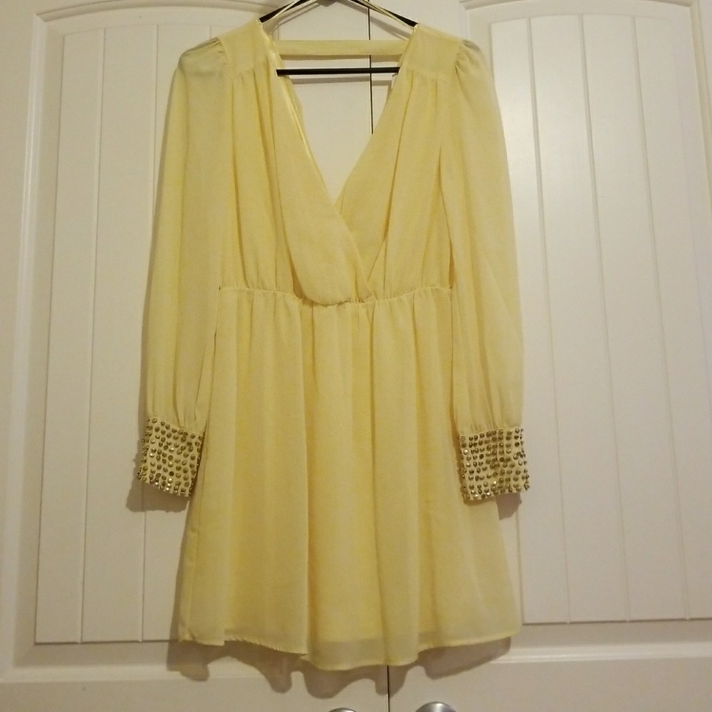 Fun Party Dress, worn only once,  sheer yellow