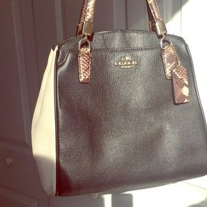 Coach Black and White Snakeskin Crossbody