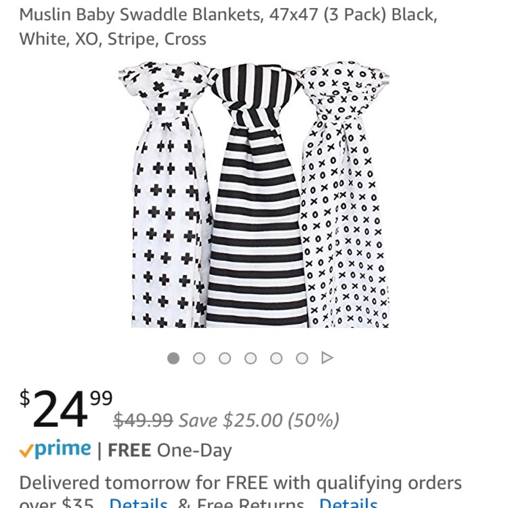 Set of Three Swaddle Blankets