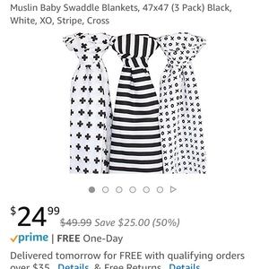 Set of Three Swaddle Blankets