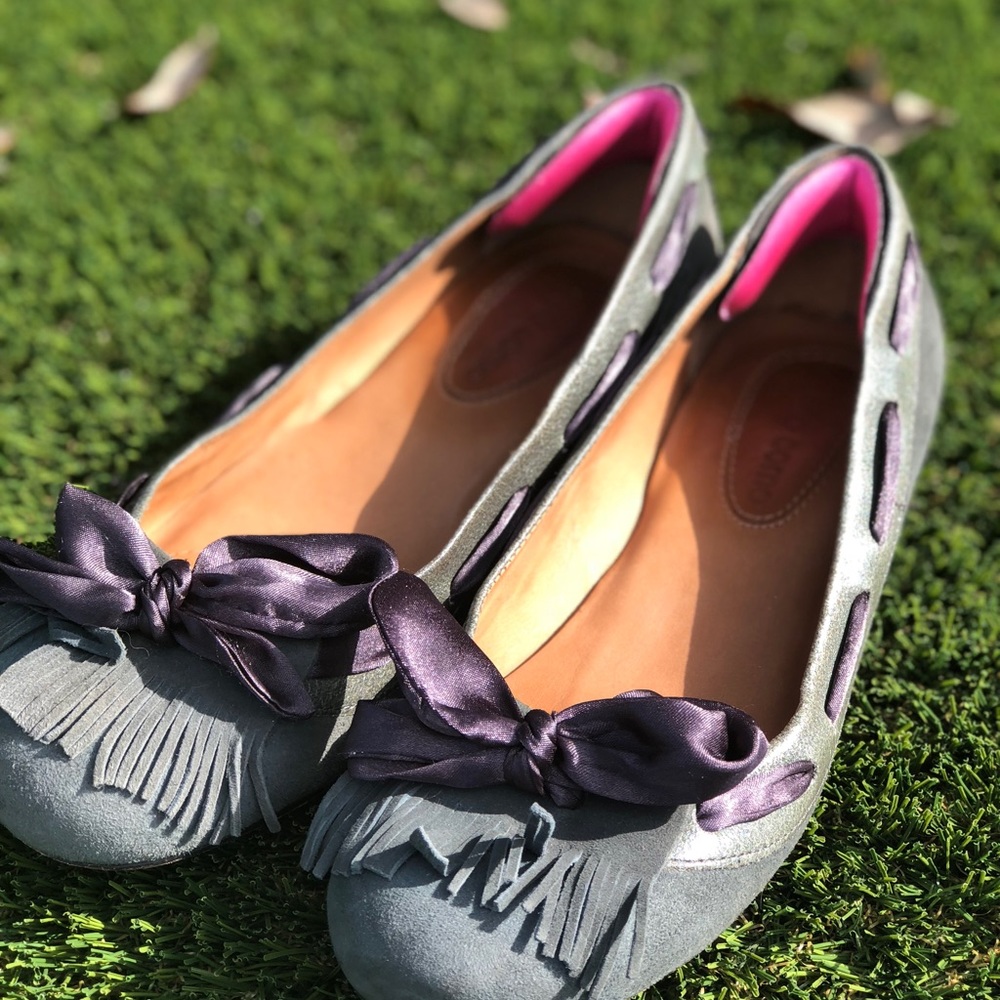 Corso Como Gray Suede Flats