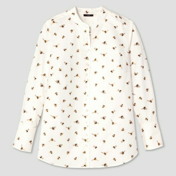 ❤❤ Bee Print Button Up Shirt - Picture 3 of 6