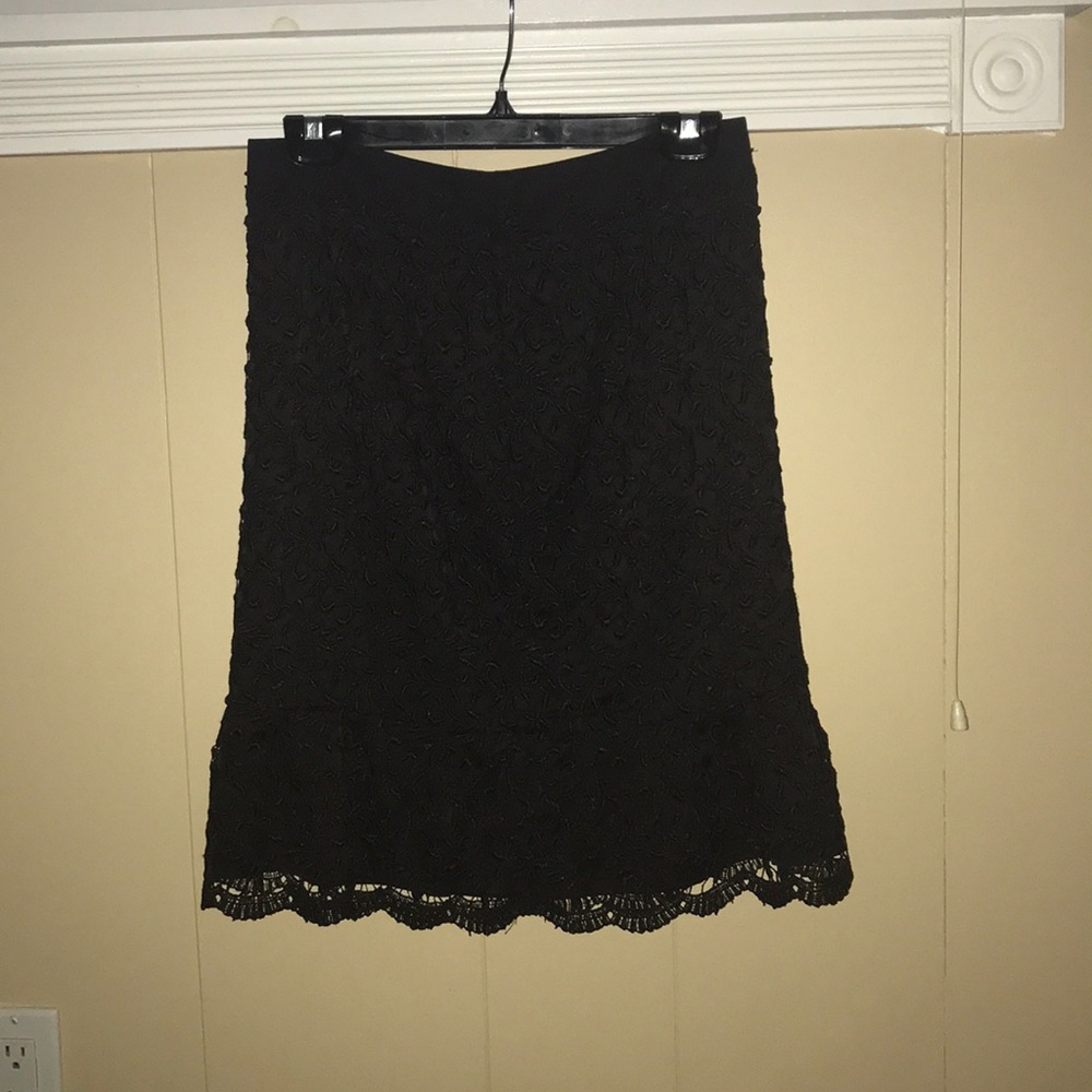 White House Black Market Black lace skirt, size 4
