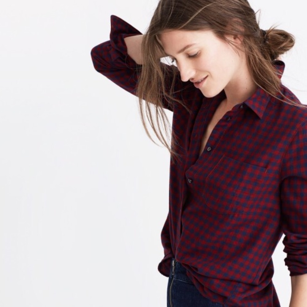 Madewell Shrunken Ex-Boyfriend Shirt gingham check