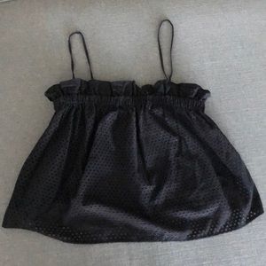 Black Zara cropped eyelet tank