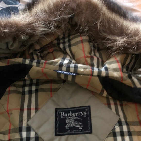 Burberry Jackets & Blazers - authentic vintage Burberry fur hooded jacket M-L