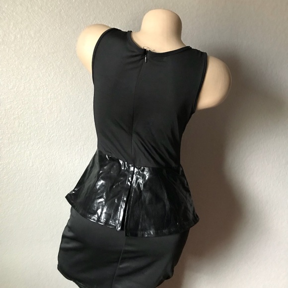 Black peplum mesh dress small - Picture 2 of 2