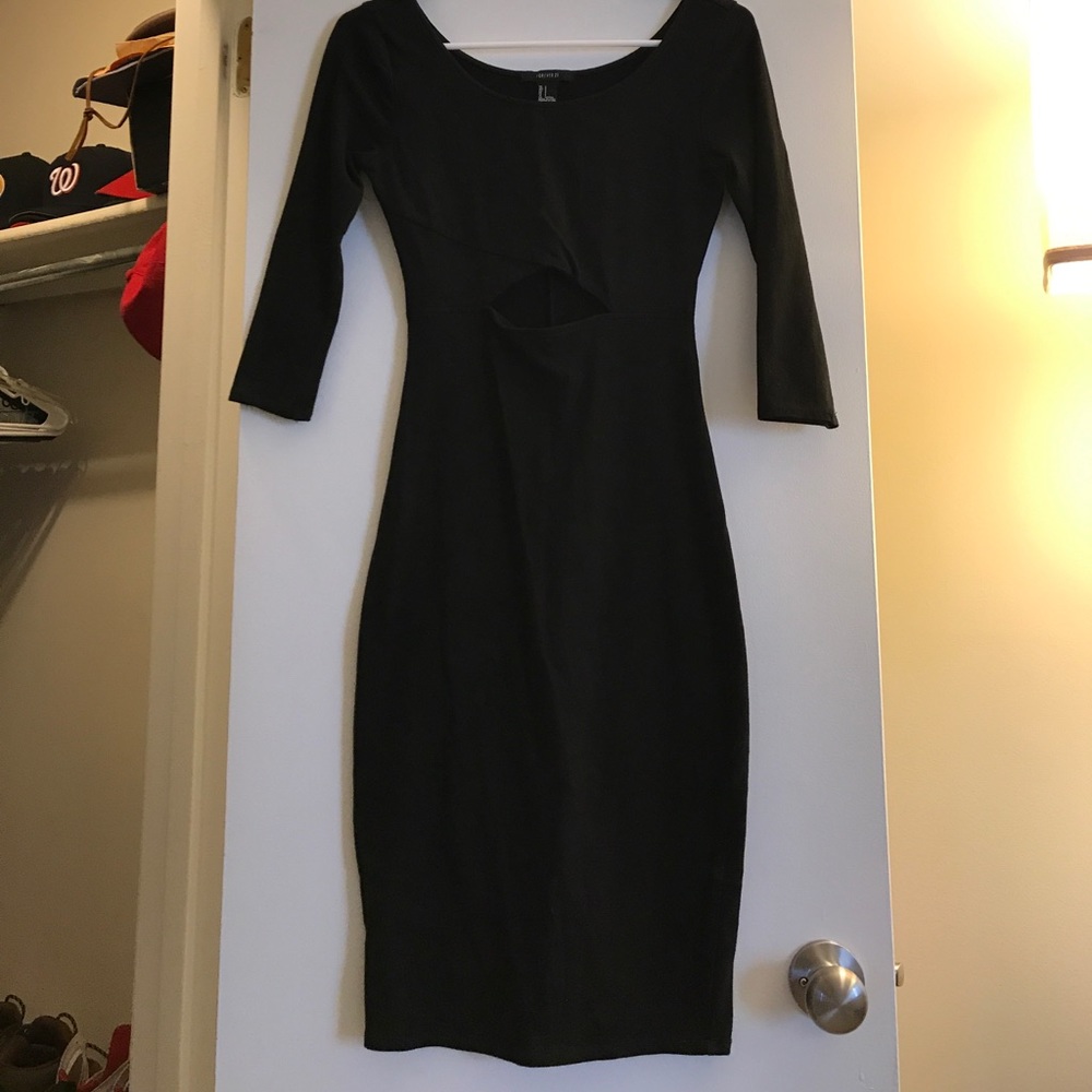 Black bodycon midi dress