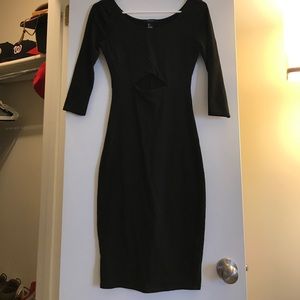 Black bodycon midi dress