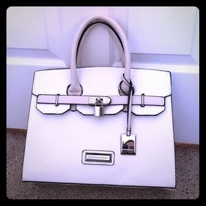 White Catherine Malandrino faux leather purse