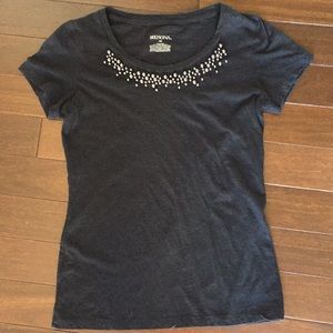 Cute top  Black beaded top Merona So Cute! EUC