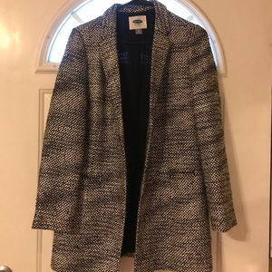 Old Navy black and white herringbone Coat
