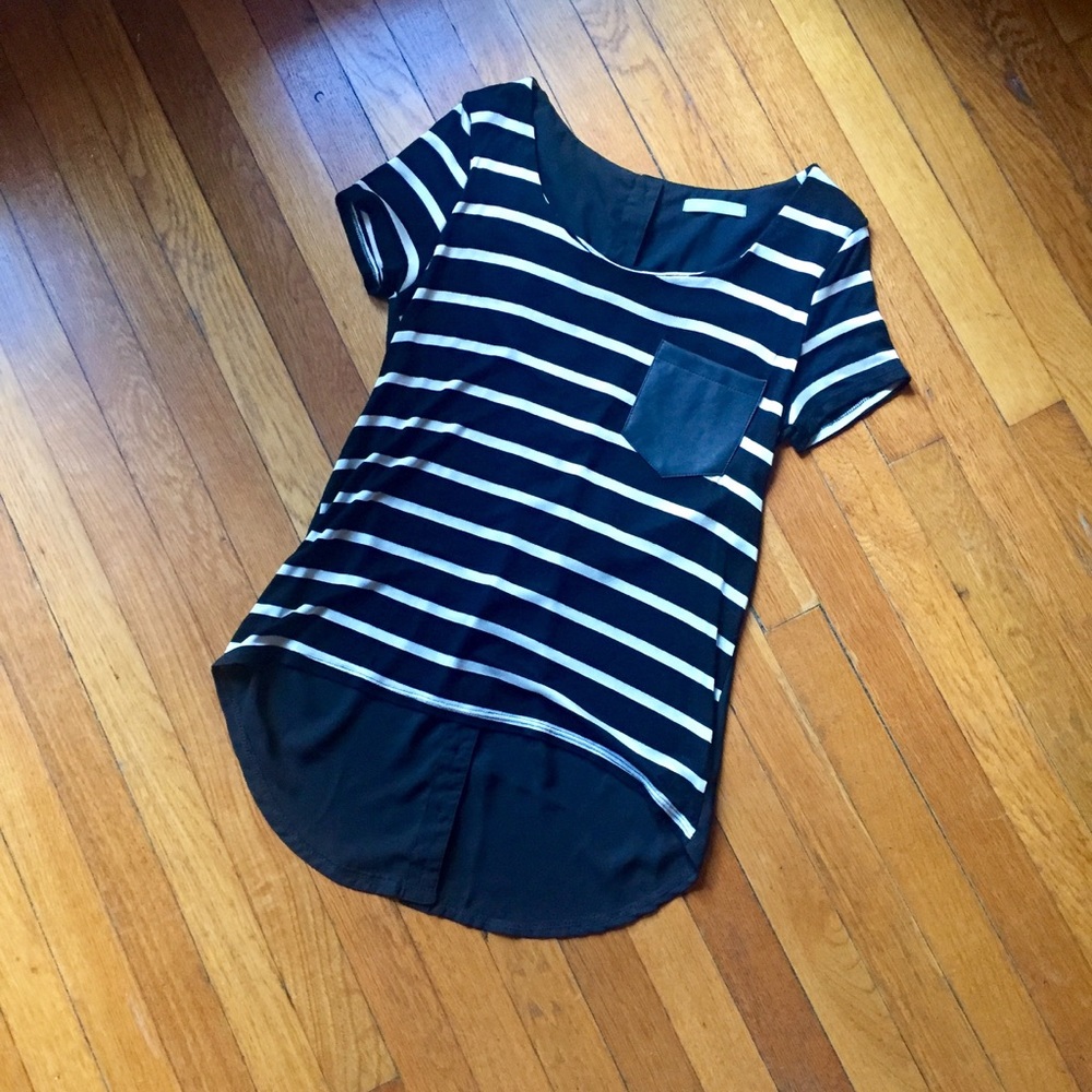 Anthro Blouse w/ Leather Detail - Never Worn