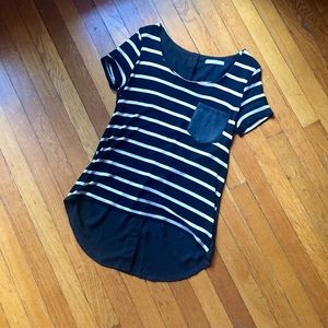 Anthro Blouse w/ Leather Detail - Never Worn