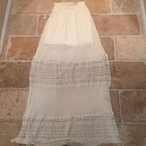 Long white skirt with detail
