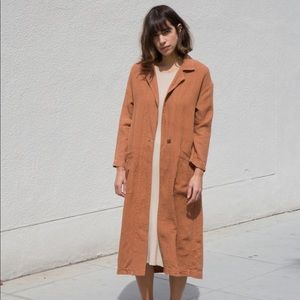 Great condition esby baronne linen duster clay